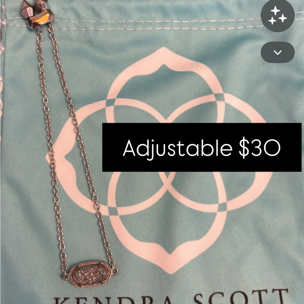 Kendra Scott Silver Drusy Pendant Bracelet with Sparkle
